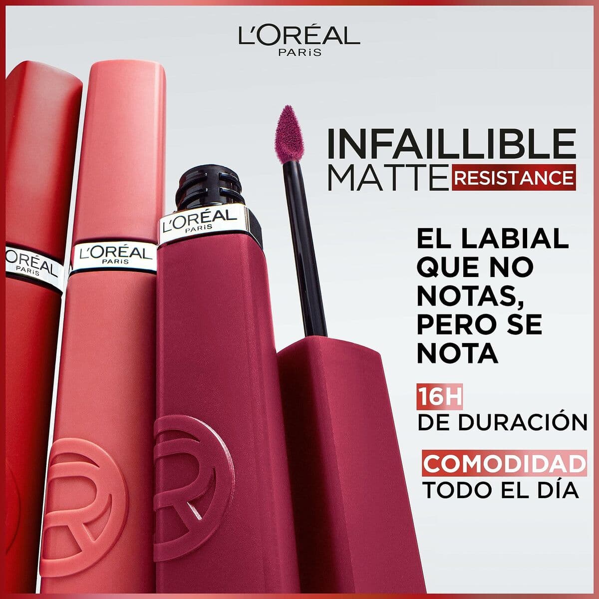 Rossetto liquido L'Oreal Make Up Infaillible Matte Resistance True Romance Nº 420 Nº 420-Le Rouge Paris Nº 420-True Romance (1 U - Image 3