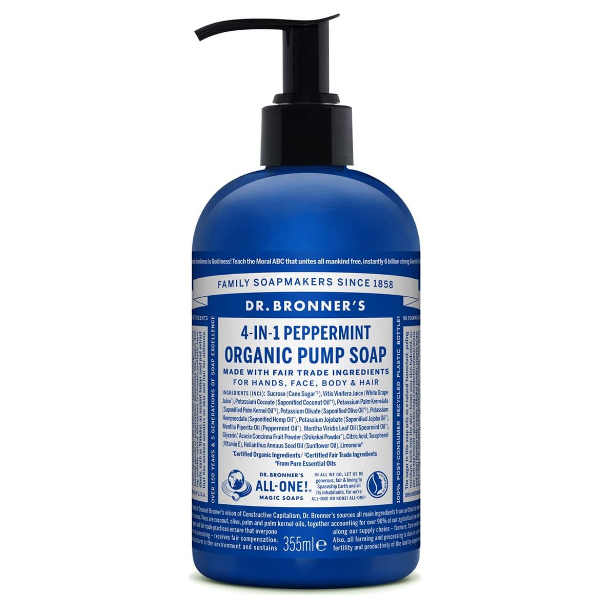 Rankų muilas Dr Bronner's 4 in 1 Peppermint 355 ml