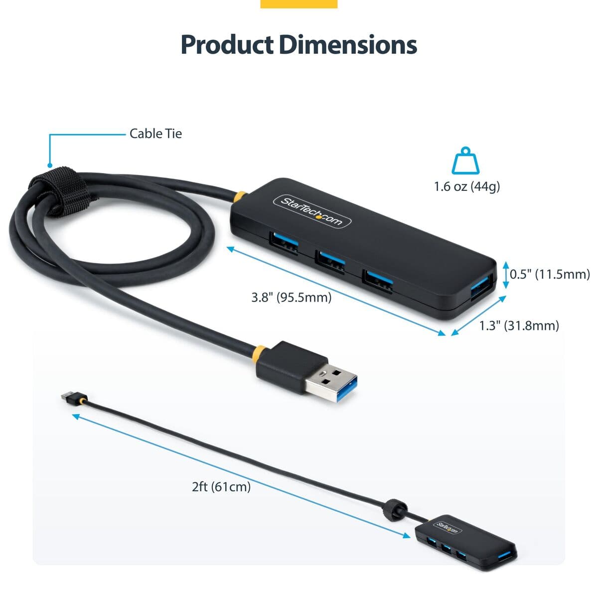 Hub USB Startech H5A4A-USB-HUB-2 Noir - Image 8