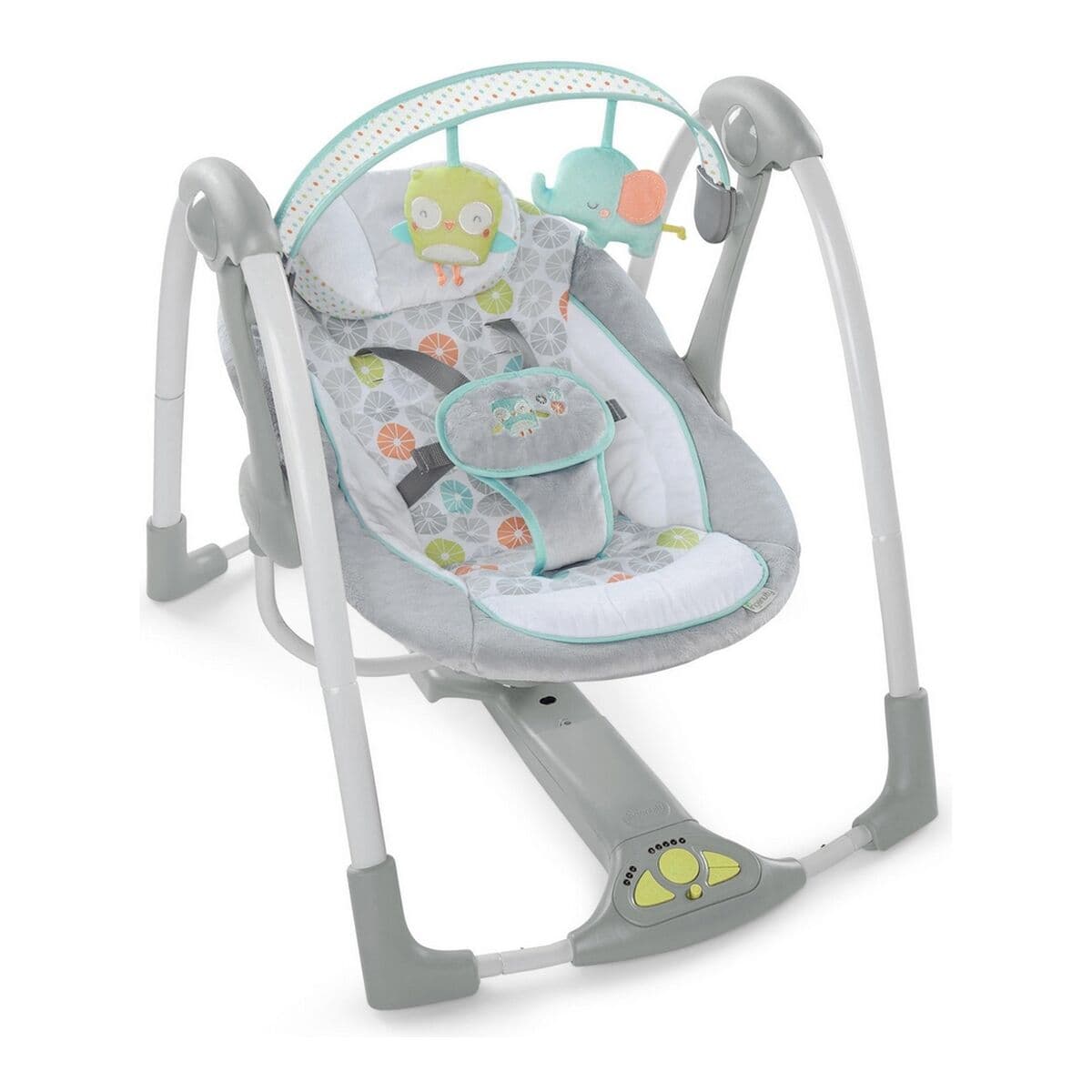 Mecedora Ingenuity Compact Swing - Hugs & Hoots Blanco Gris - Image 4