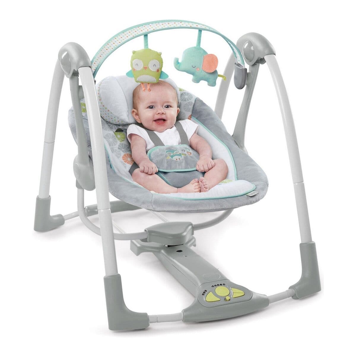 Mecedora Ingenuity Compact Swing - Hugs & Hoots Blanco Gris - Image 5
