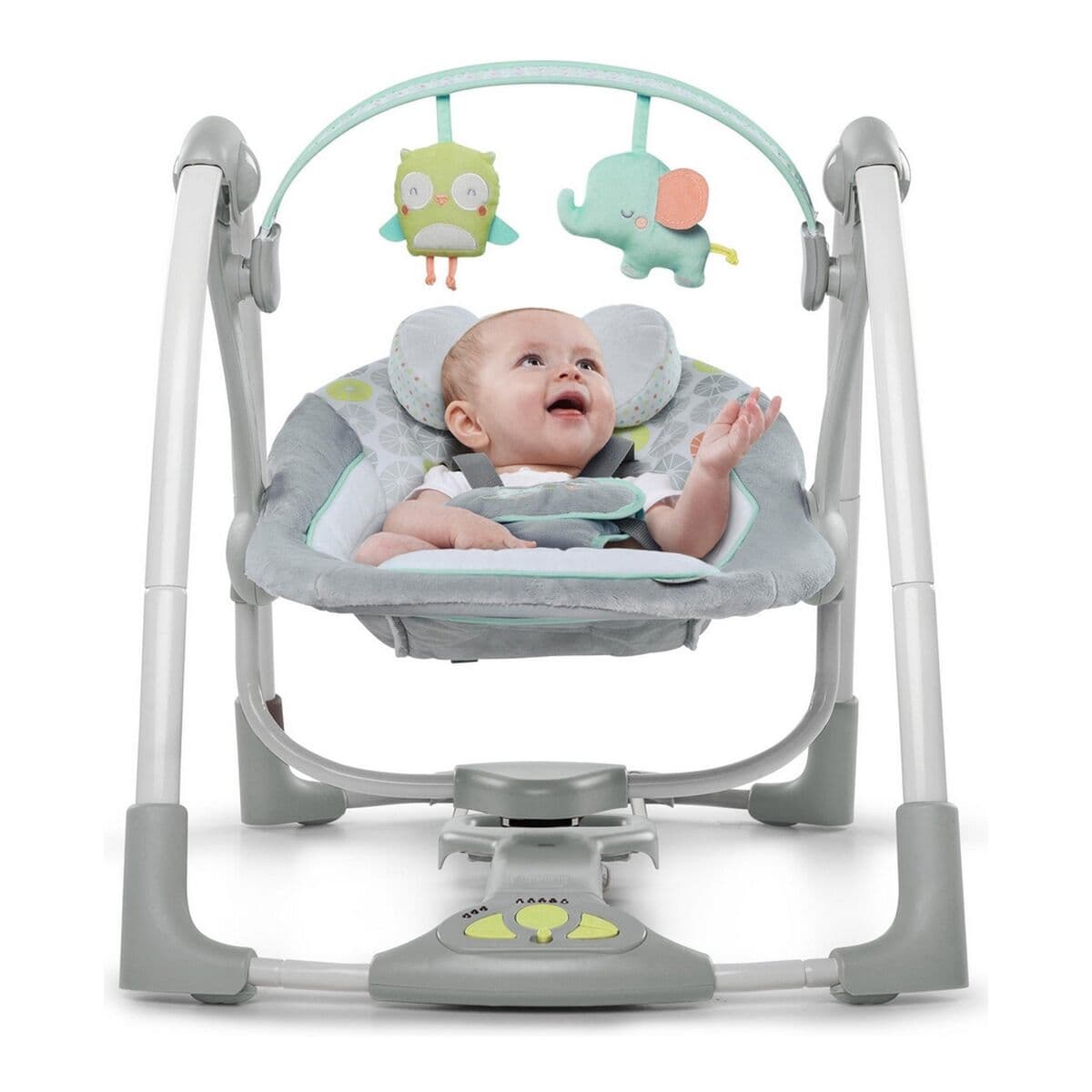 Mecedora Ingenuity Compact Swing - Hugs & Hoots Blanco Gris - Image 6