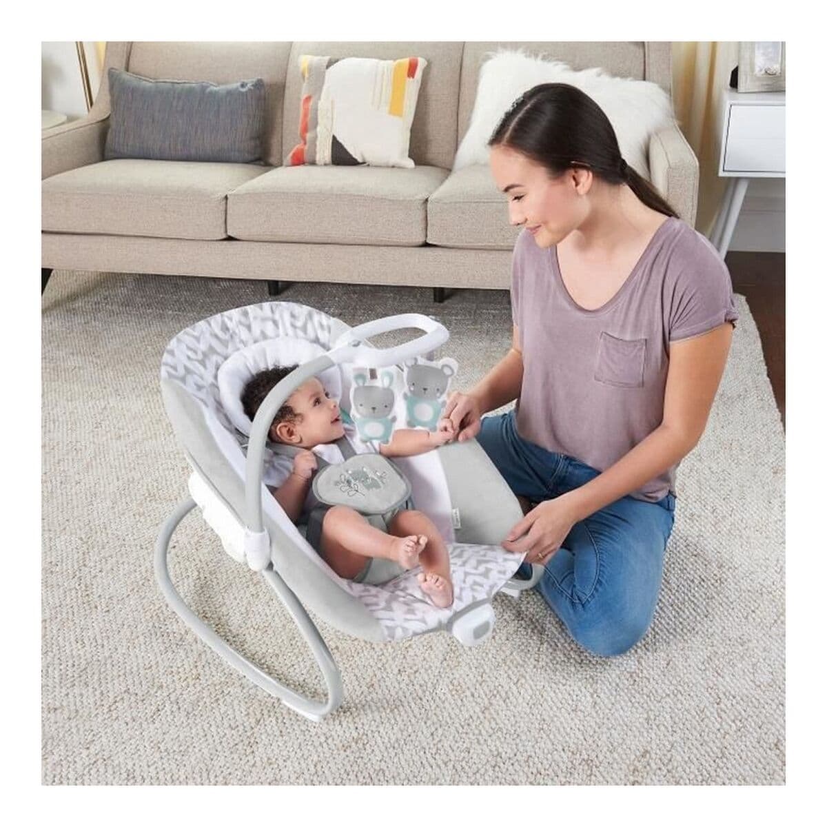 Mecedora Ingenuity 2-in-1 Swing Lounger - Raylan Gris Blanco - Image 4