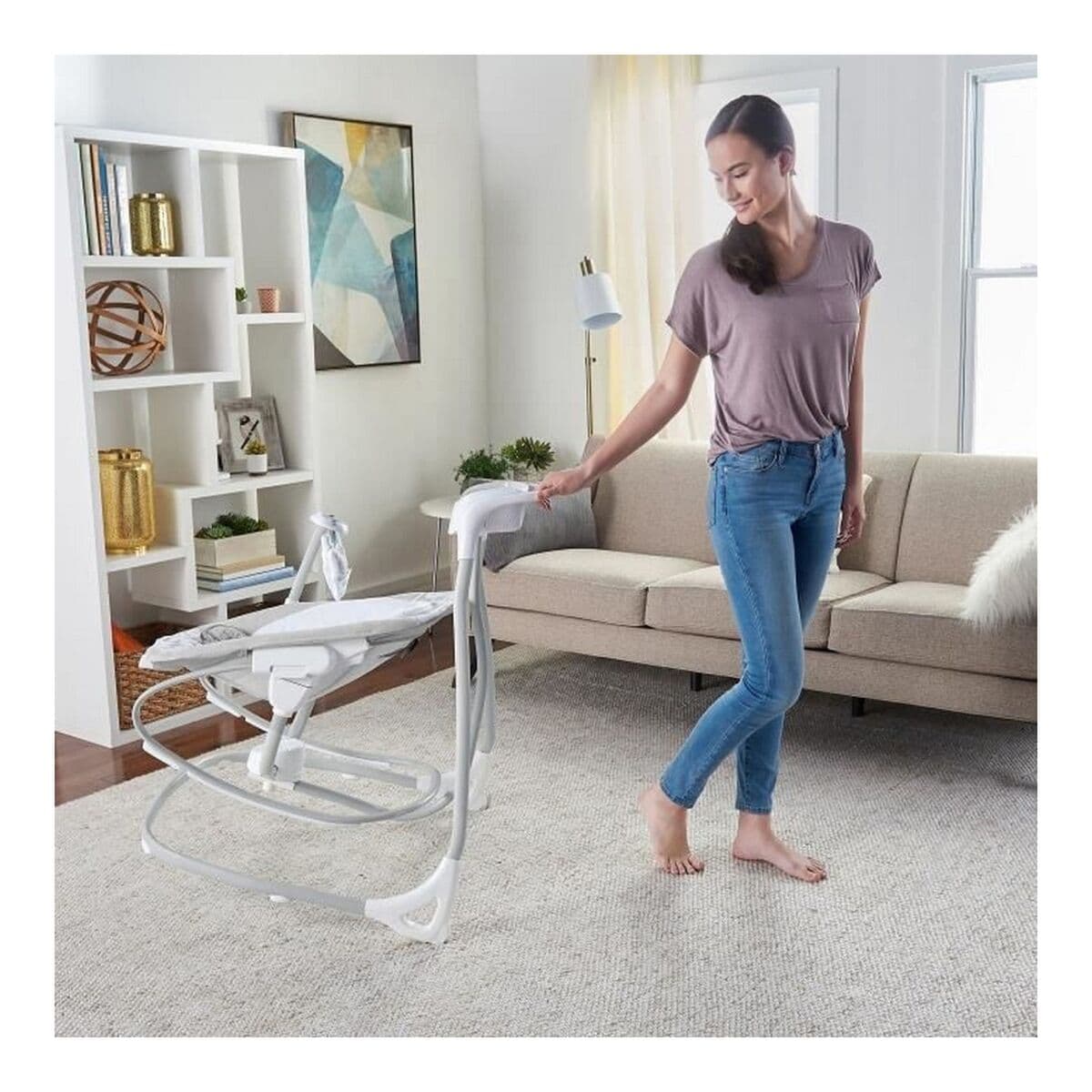 Mecedora Ingenuity 2-in-1 Swing Lounger - Raylan Gris Blanco - Image 5