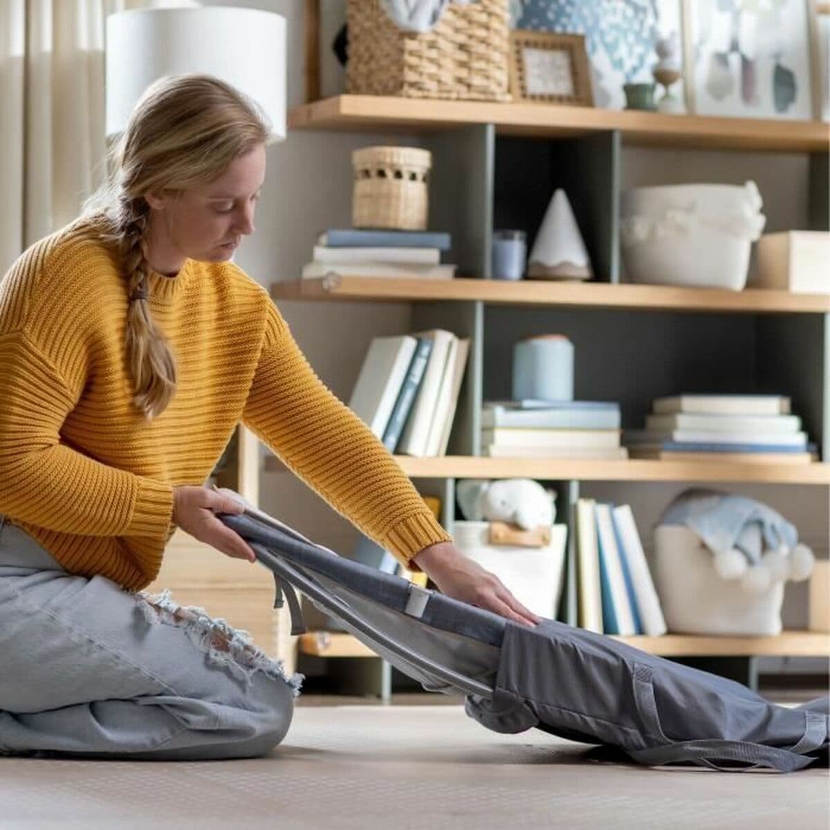 Hängmatta för bebis Ingenuity Happy Belly Grå - Image 5