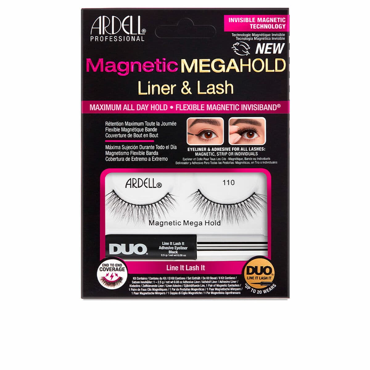 Set de pestañas postizas Ardell Magnetic Megahold Liner Lash Nº 110 2 Piezas (2 Unidades)