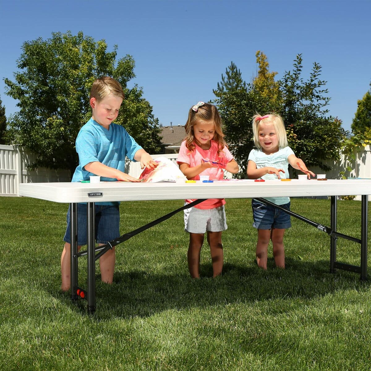 Mesa Plegable Lifetime Blanco Acero Rectangular (Reacondicionado C) - Image 13