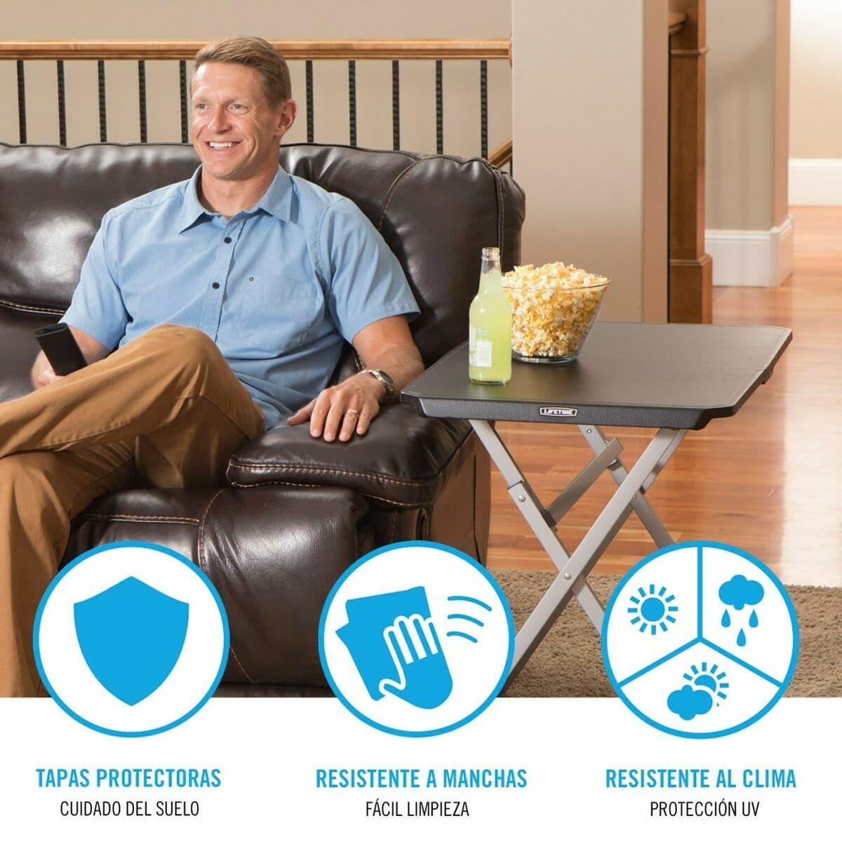 Mesa Plegable Lifetime Negro Acero Plástico 75 x 50,5 x 66 cm - Image 4