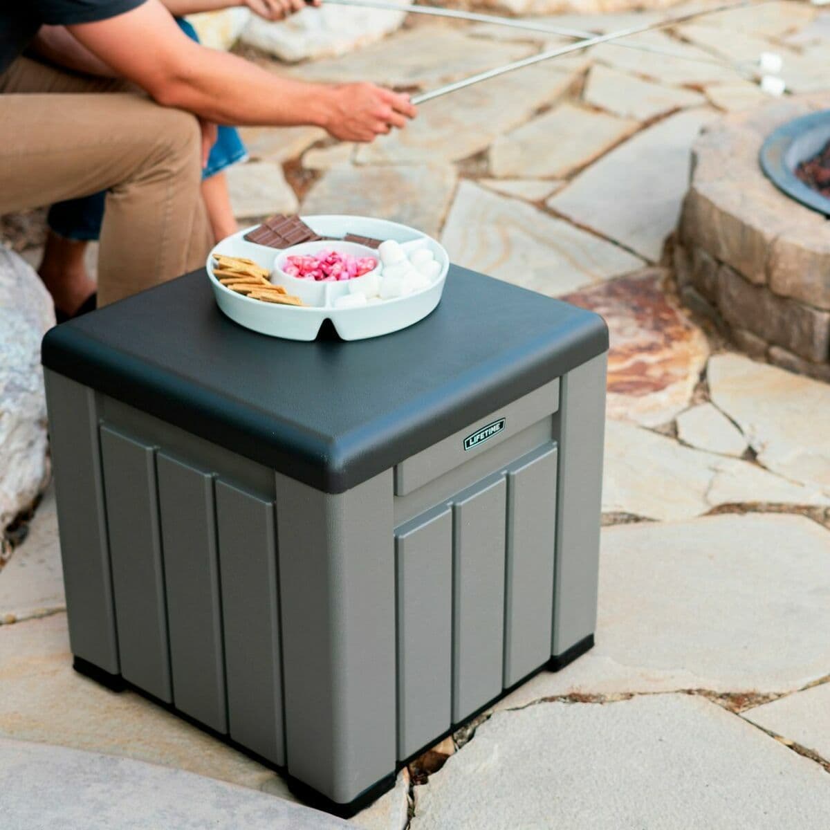 Oppbevaringsboks med Lokk Lifetime Grå 51,2 x 51,2 x 50,8 cm - Image 4