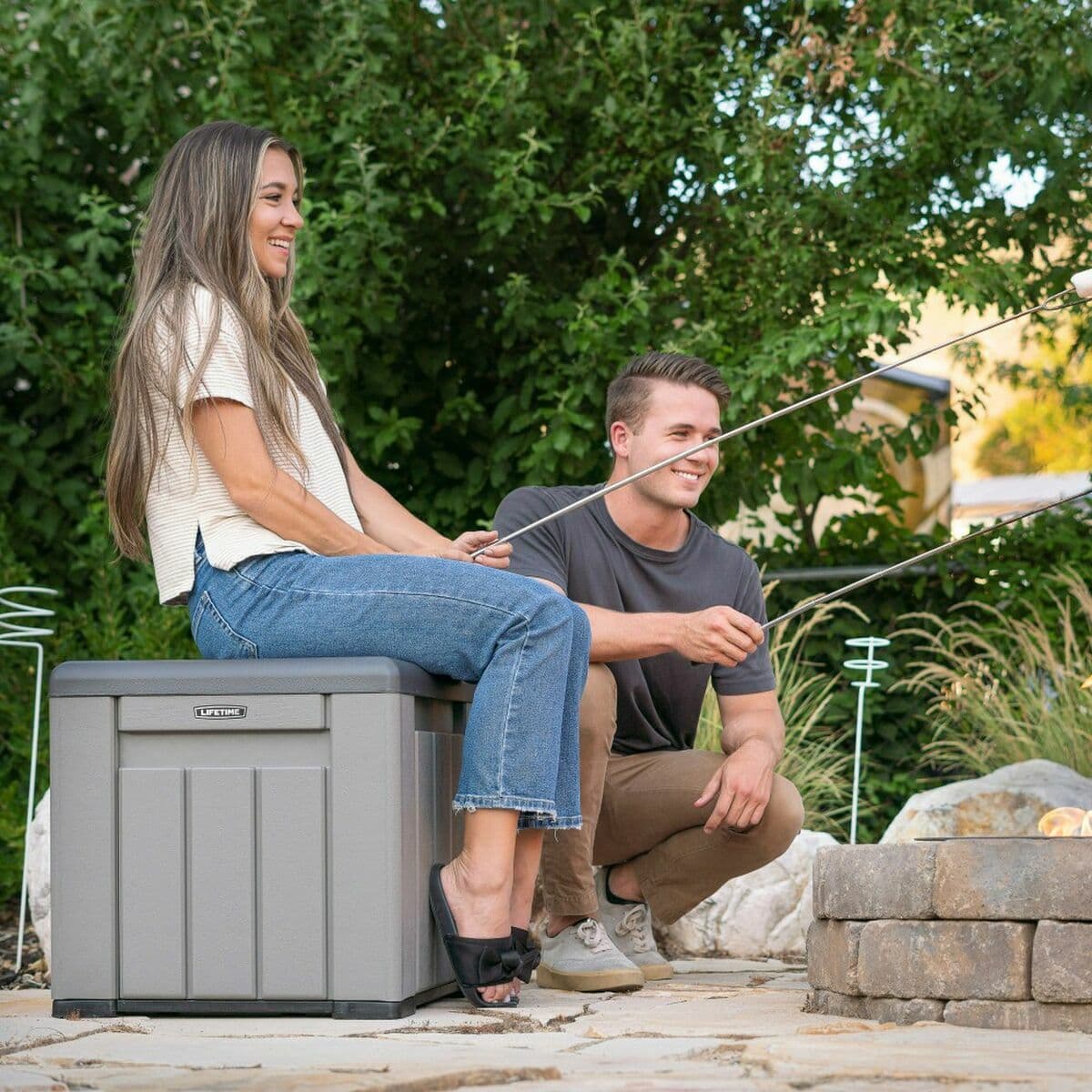 Oppbevaringsboks med Lokk Lifetime Grå 51,2 x 51,2 x 50,8 cm - Image 5