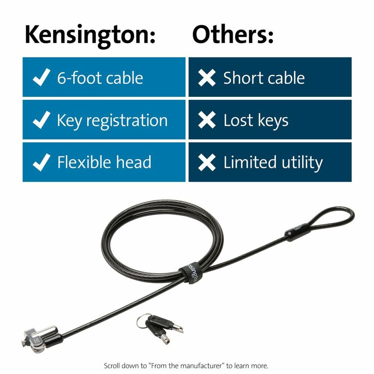 Cable de Seguridad Kensington K64440WW 1,83 m - Image 2