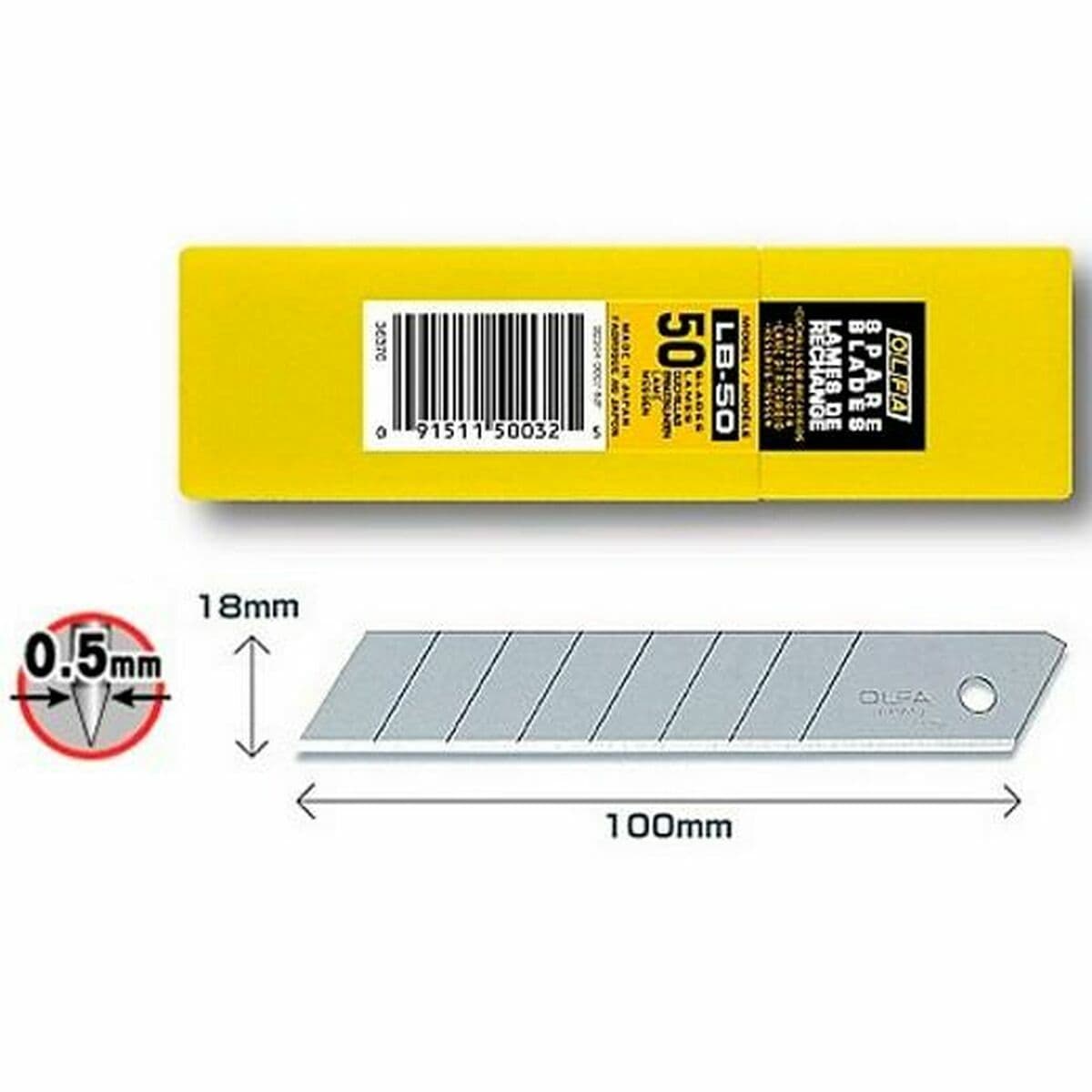 Ostrze tnące Olfa Podzielny Nóż introligatorski 18 mm 50 Sztuk - Image 2