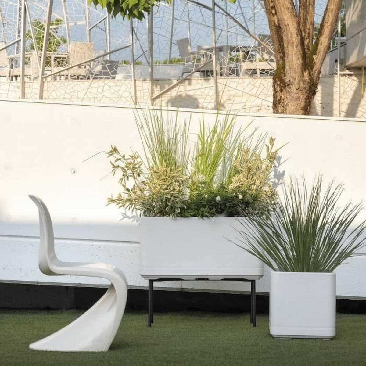 Kruka Deroma Cosmo Grå Plast Återvunnen plast 38 x 38 x 39 cm Fyrkantig Kub 38 cm - Image 4