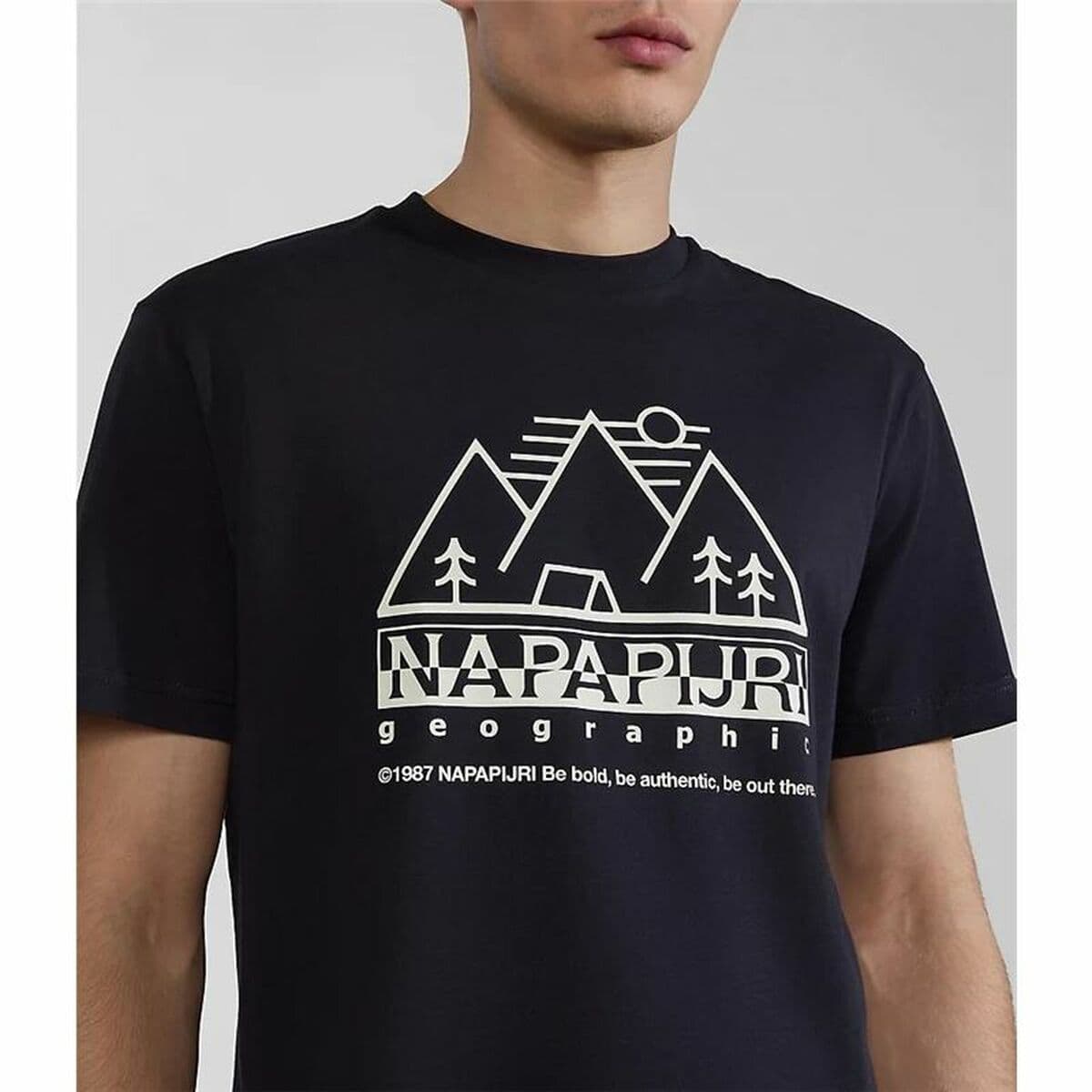 Camiseta de Manga Corta Hombre Napapijri S-Faber Negro - Image 6