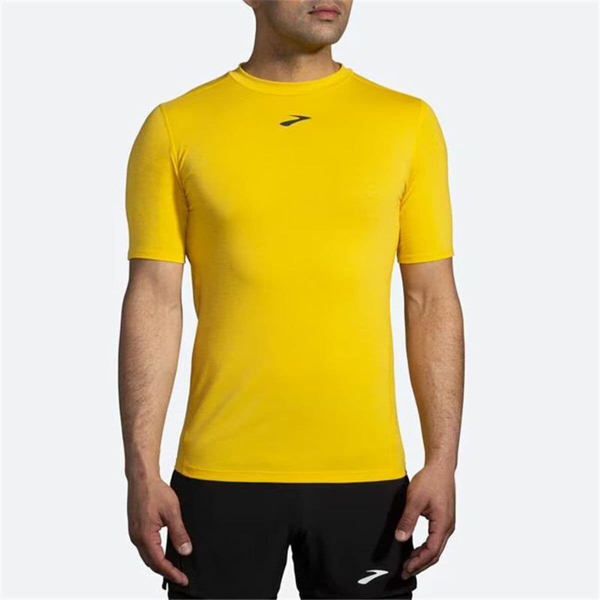Camiseta de Manga Corta Hombre Brooks High Point Amarillo - Image 2