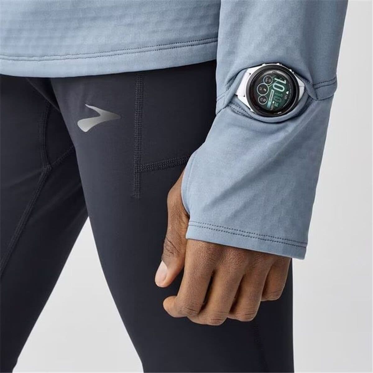 Herren Sweater mit Kapuze Brooks Notch Thermal 3.0 Hellgrau - Image 5