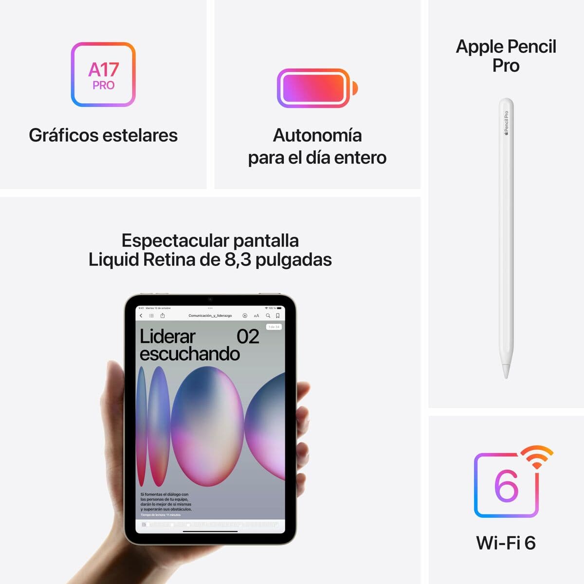 Tablet Apple iPad Mini 2024 (7ª Gen.) 8,3" Hexa Core 8 GB RAM 128 GB Azul - Image 21