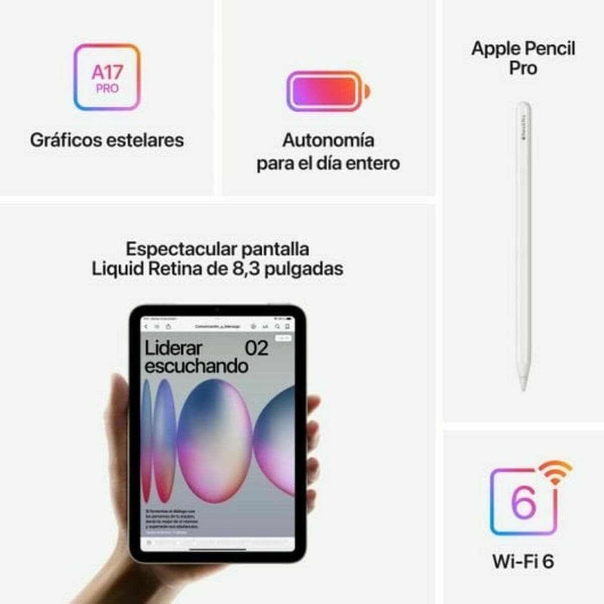 Tablet Apple iPad Mini 2024 (7ª Gen.) 8,3" Hexa Core 8 GB RAM 128 GB Azul - Image 8