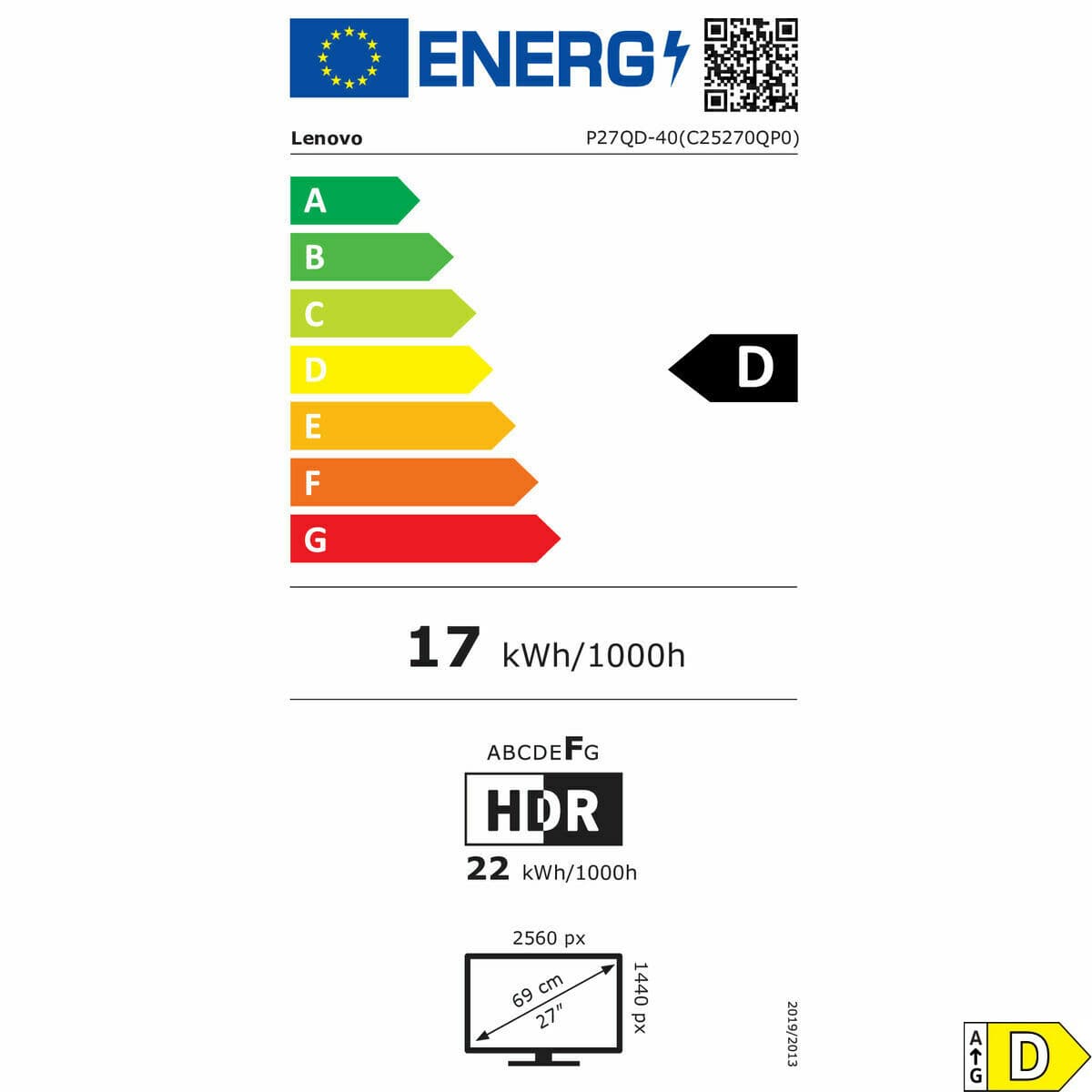 Monitor Gaming Lenovo 64B3GAT2EU 27" Wide Quad HD - Image 2