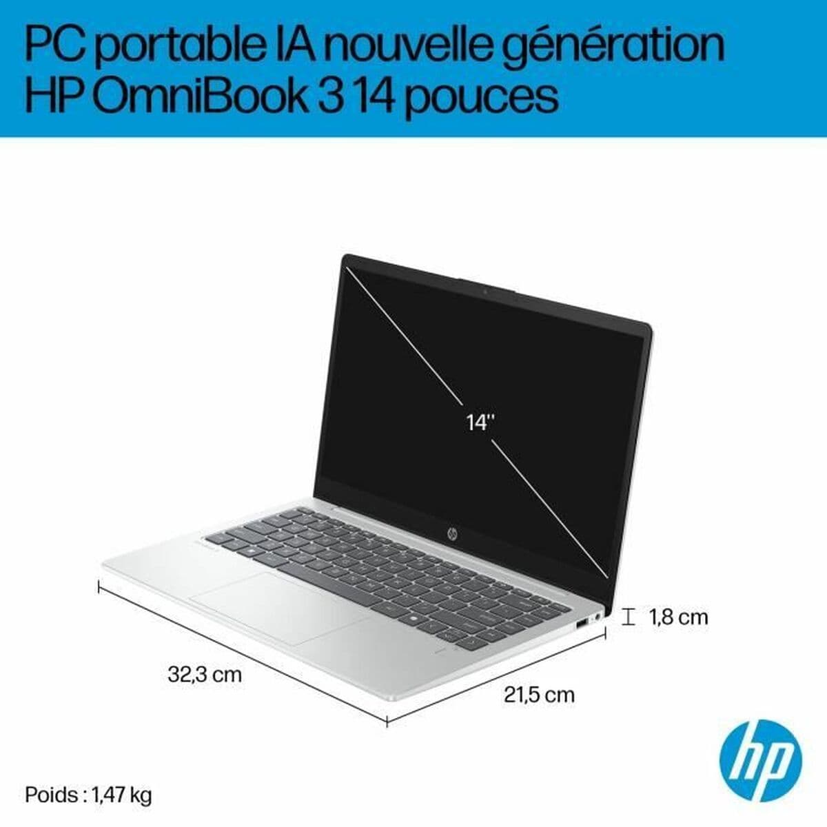 Laptop HP Omnibook 3 14-ha0015nf 14'' Ryzen 5 3450U 16 GB RAM 512 GB SSD - Image 4