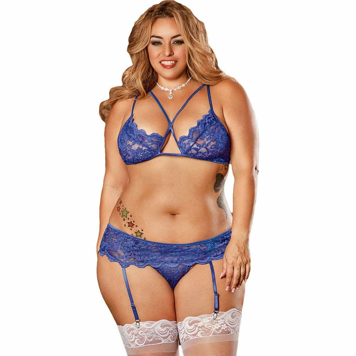 Set di Lingerie Exposed Azzurro (XXL) - Image 2