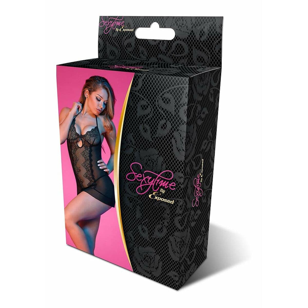 Kleid Exposed Schwarz (L/XL)