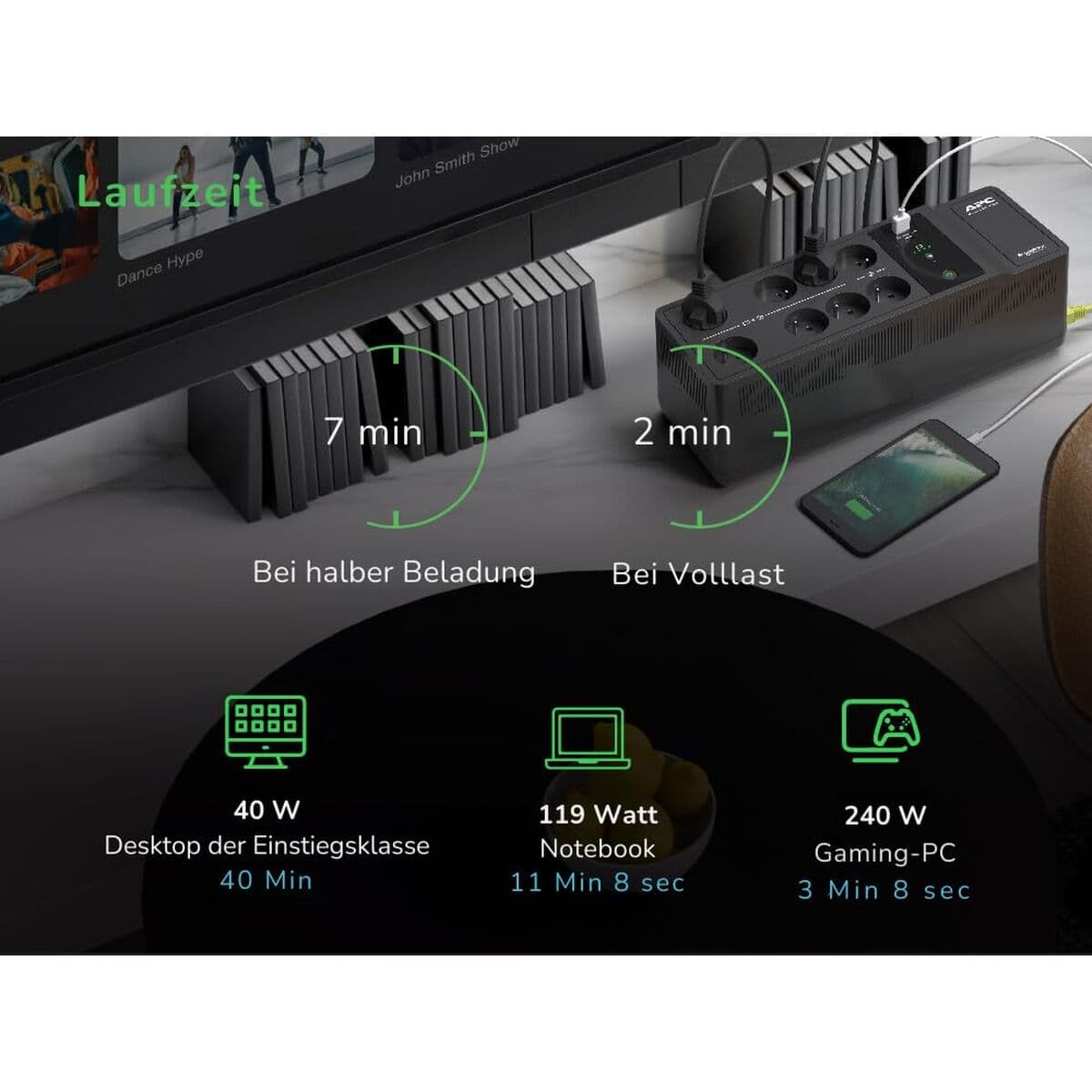 Unterbrechungsfreies Stromversorgungssystem Interaktiv USV APC BE500G2-GR 300 W - Image 8