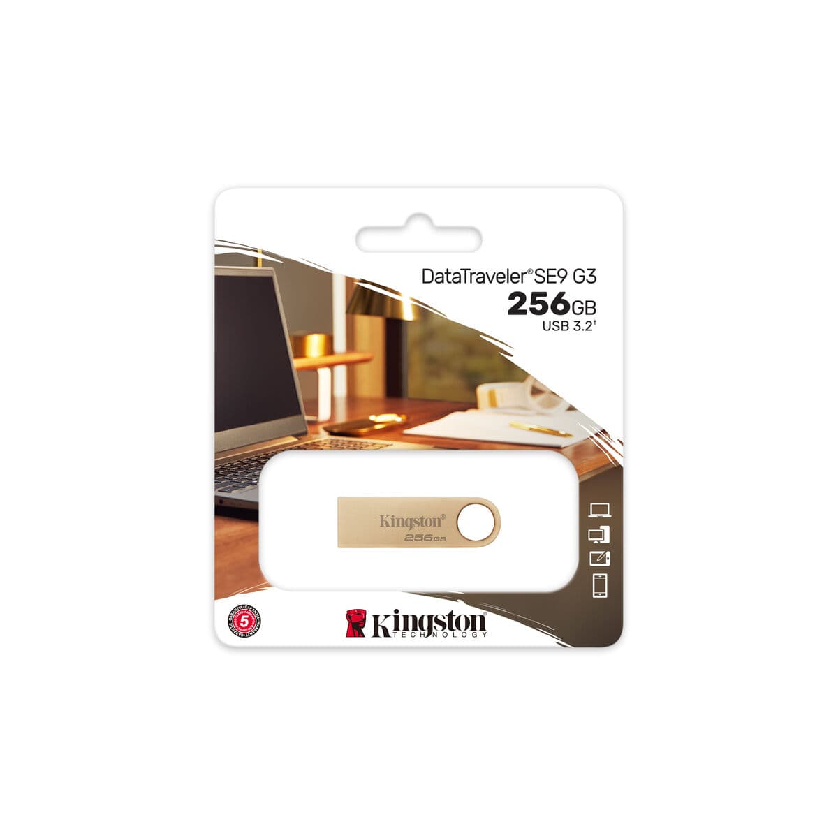 USB Pendrive Kingston DTSE9G3/256GB 256 GB Gold - Image 3