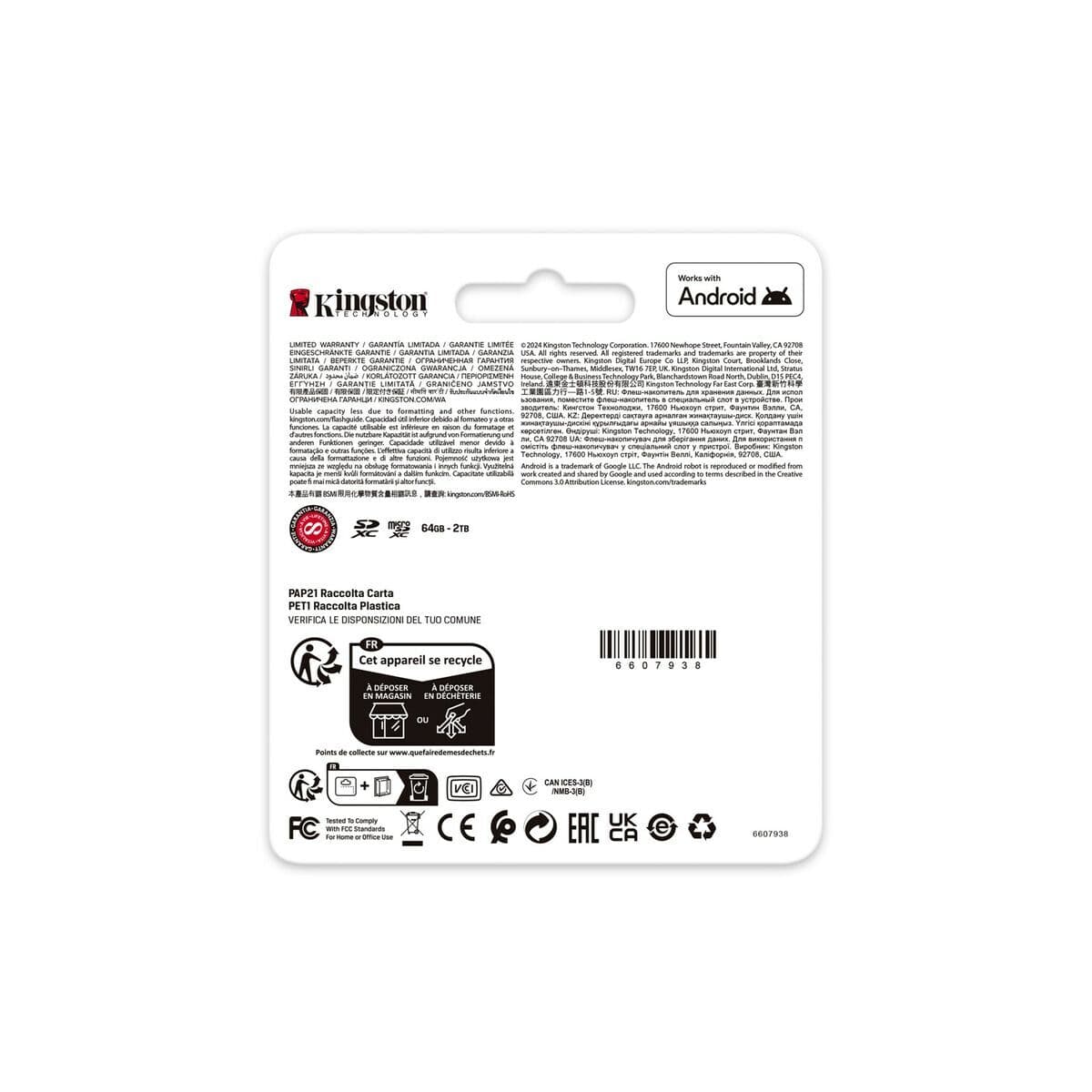 Tarjeta de Memoria Micro SD con Adaptador Kingston SDG4 64 GB - Image 13