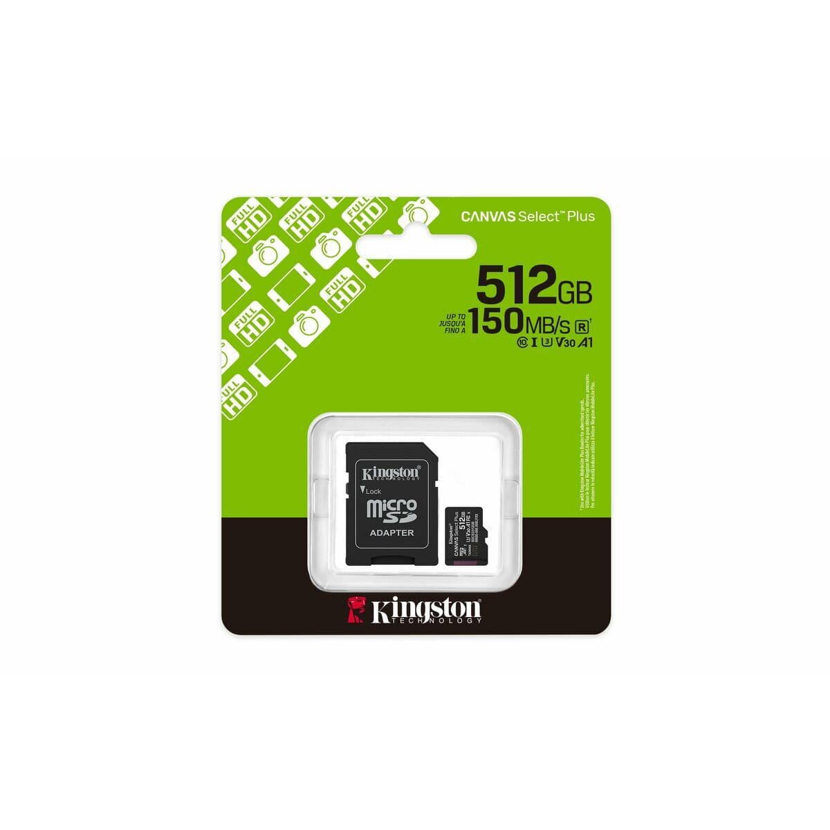 Micro-SD Minneskort med Adapter Kingston SDCS3/512GB 512 GB - Image 6