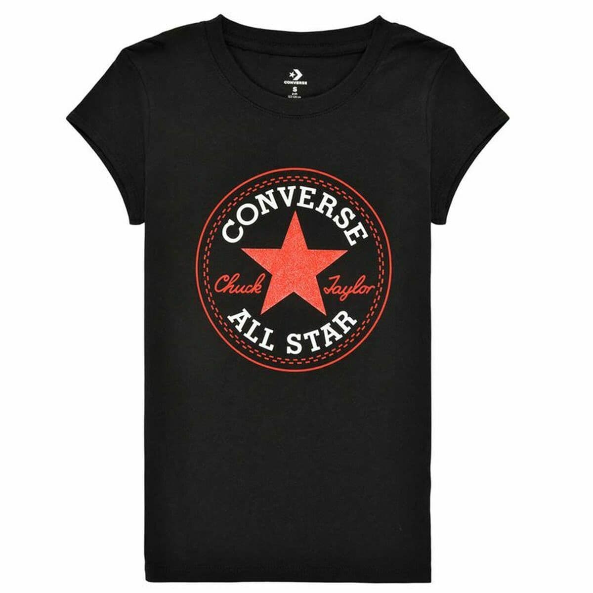 Camiseta de Manga Corta Infantil Converse Timeless  Negro - Image 4