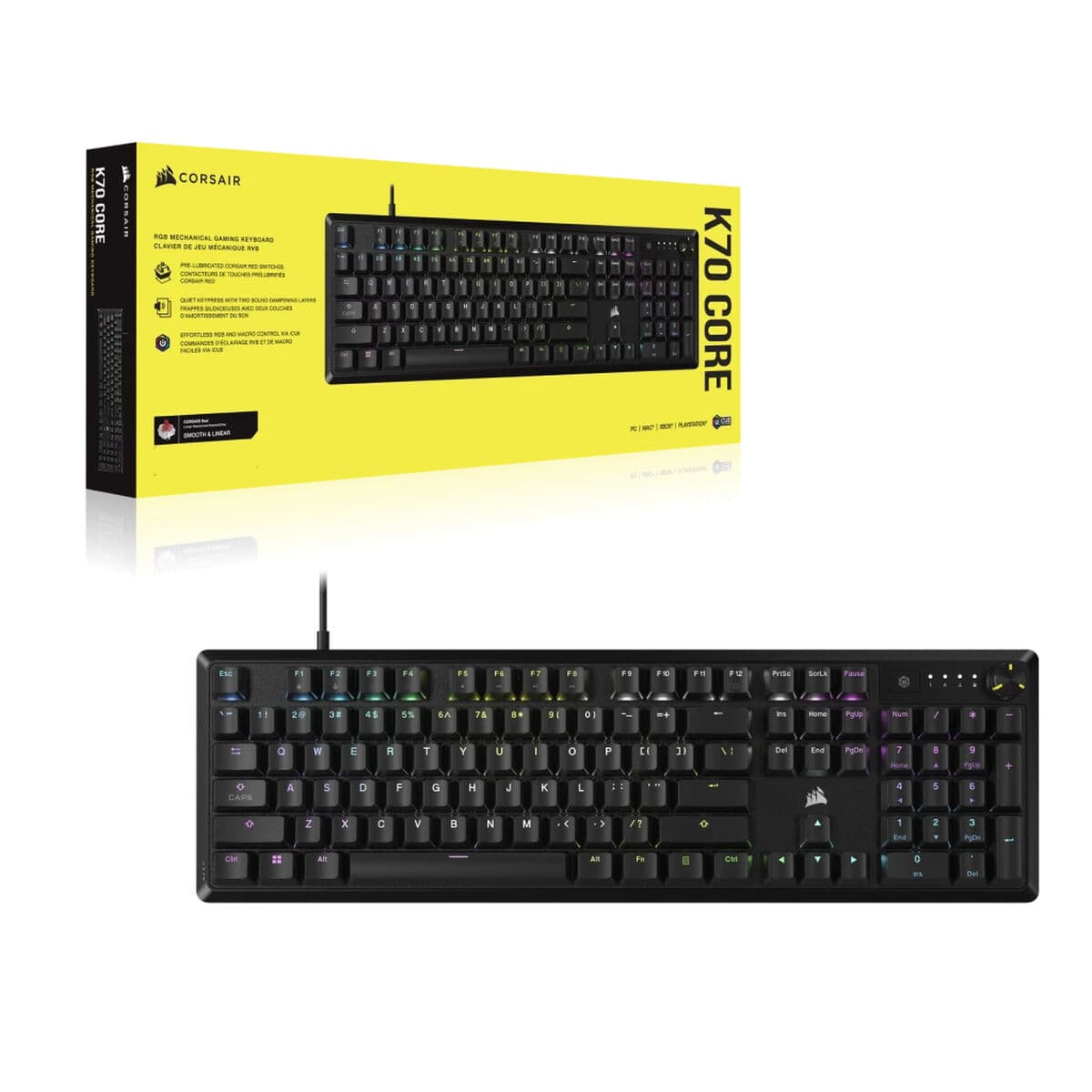 Klaviatuur Corsair K70 CORE Must Prantsuse AZERTY - Image 2