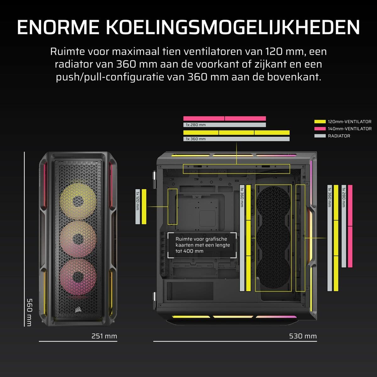 Kućište Midi toranj ATX Corsair Crna - Image 7