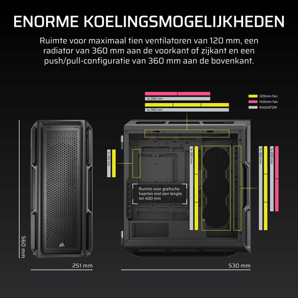 Kućište Midi toranj ATX Corsair Crna - Image 4