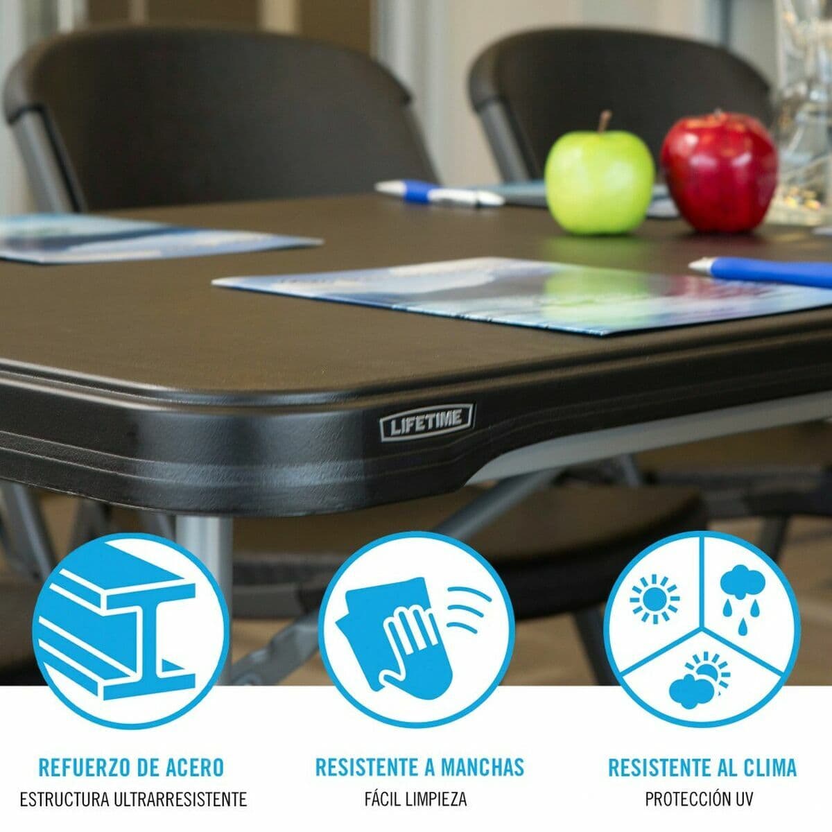 Table Klapptisch Lifetime 182 x 73,5 x 76 cm 6 menschen rechteckig Stahl Kunststoff - Image 2