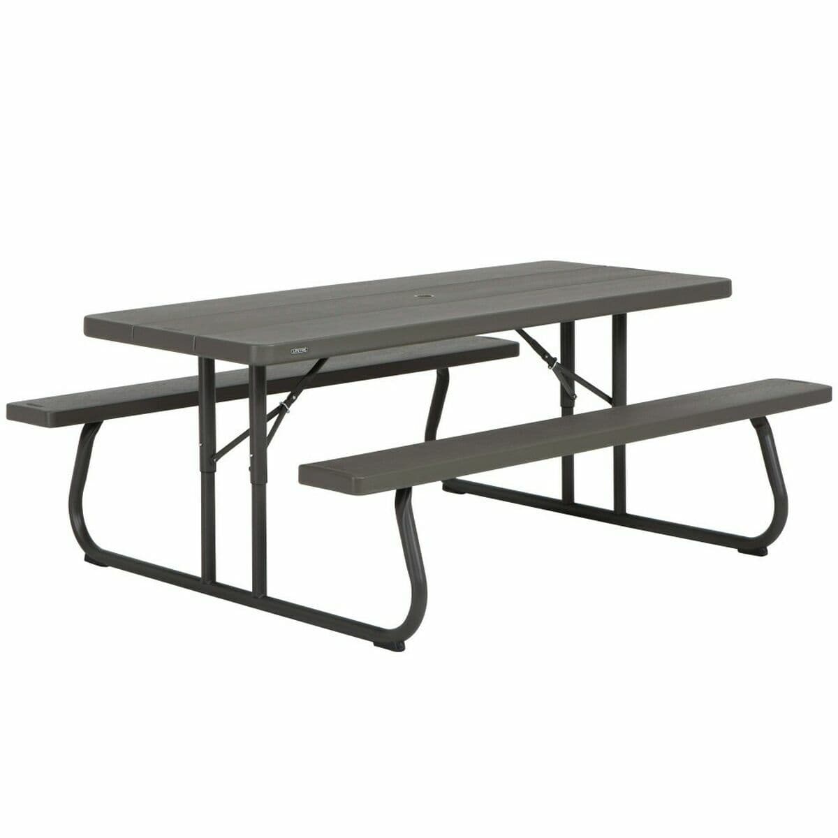 Mesa de picnic Lifetime Madera Marrón Plegable Acero Plástico 183 x 145 x 74 cm