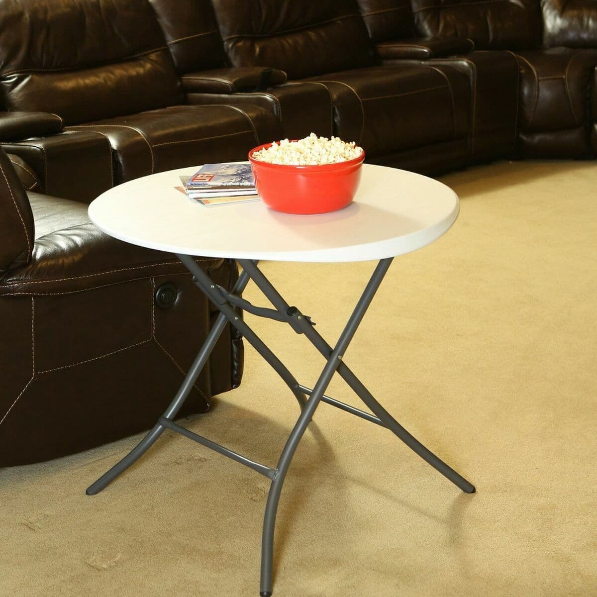 Mesa Plegable Lifetime Blanco Redonda Acero Plástico 83 x 73,5 cm - Image 5