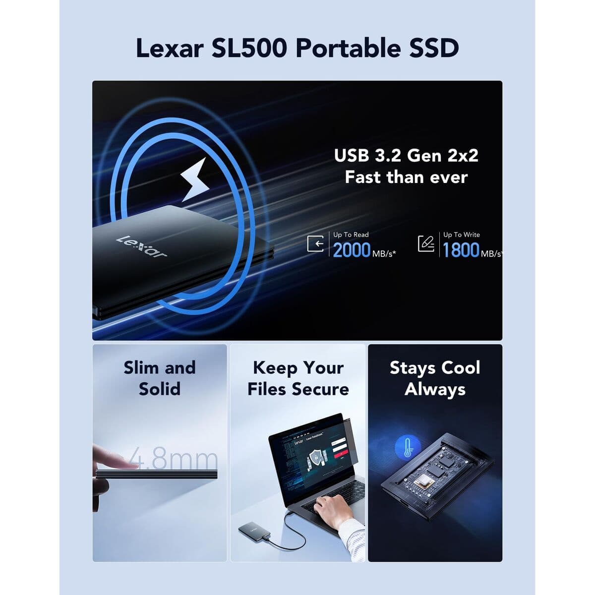 Disque Dur Externe Lexar LSL500X001T-RNBNG 1 TB SSD - Image 17