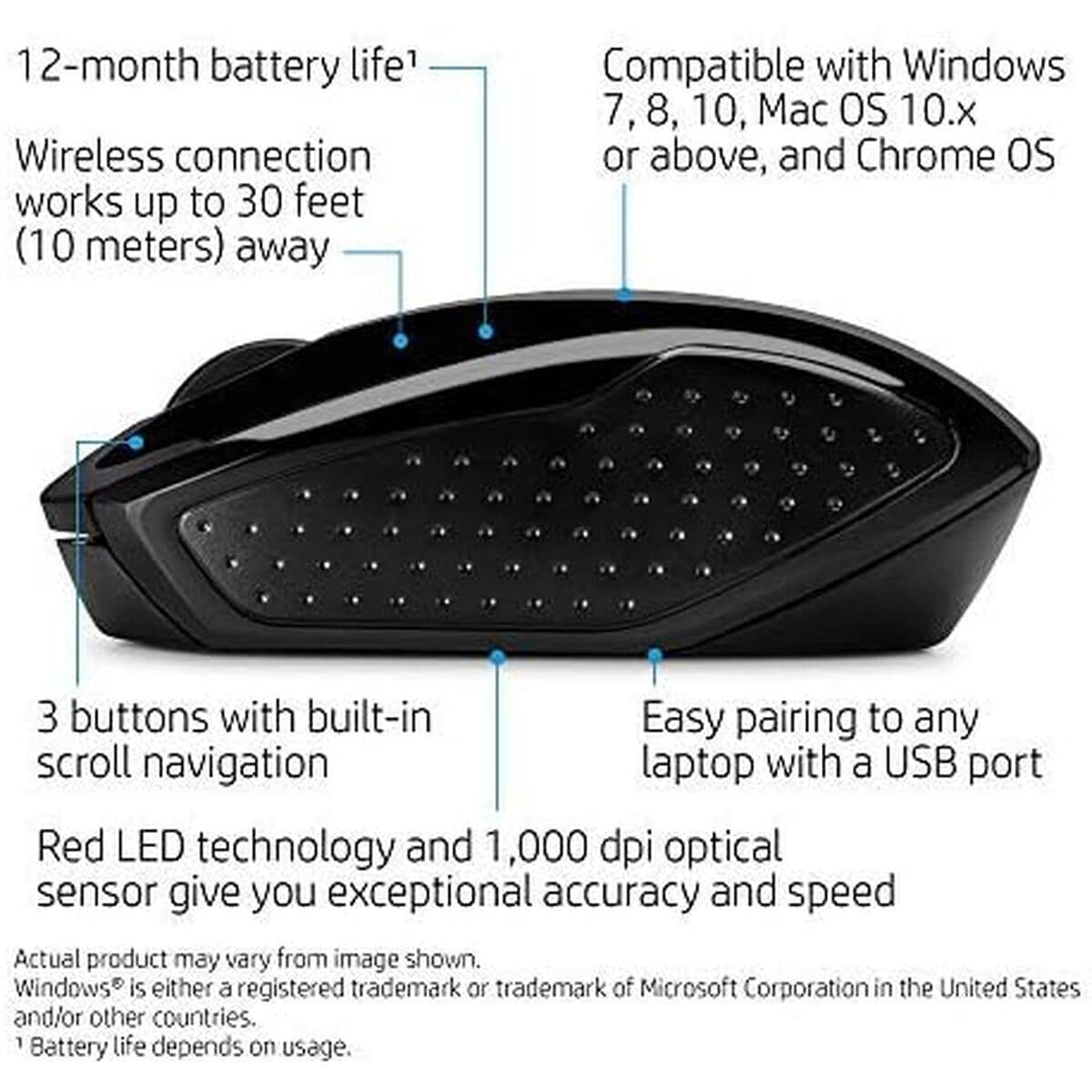 Souris sans-fil HP Wireless Mouse 200 Noir 1000 dpi - Image 29