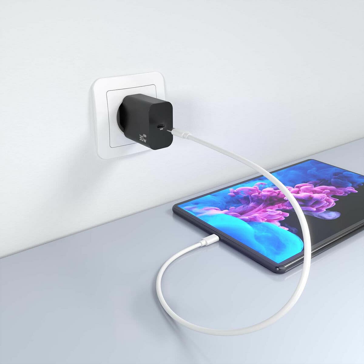 Chargeur mural Aisens GAN 30W 1XUSB-C PD3.0 CHAR Noir 33 W 50 W - Image 6