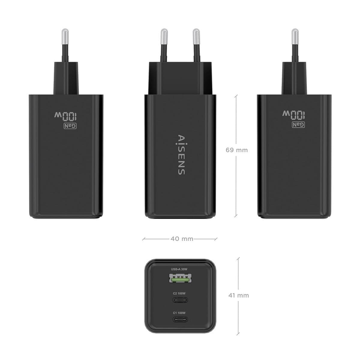 Chargeur mural Aisens GAN Noir 100 W - Image 6