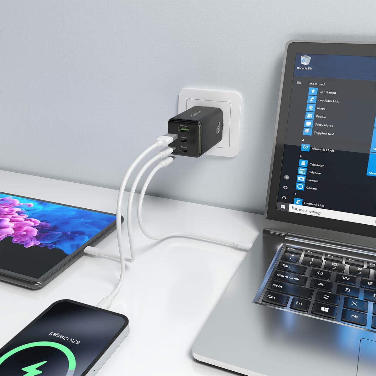 Chargeur mural Aisens GAN Noir 100 W - Image 4