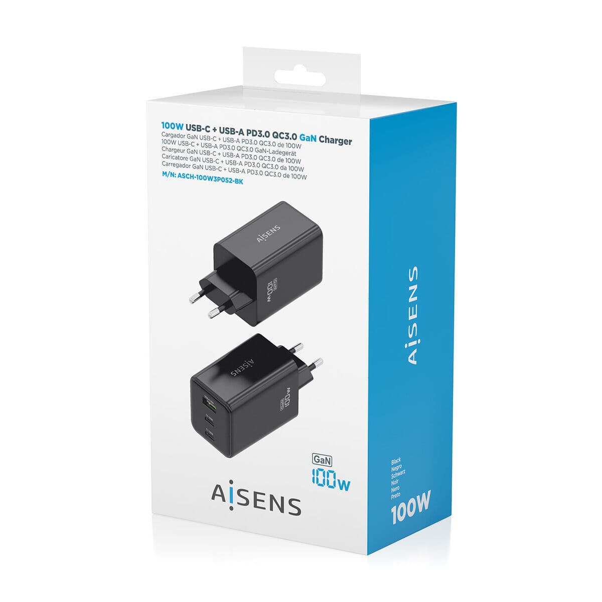 Chargeur mural Aisens GAN Noir 100 W - Image 5