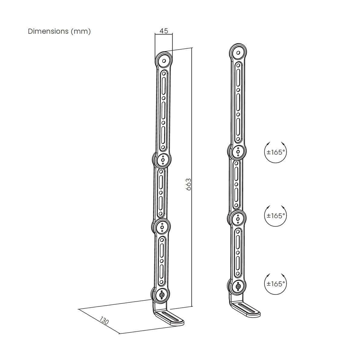 Reguliuojama atrama Aisens SPK04U-377 Juoda - Image 3