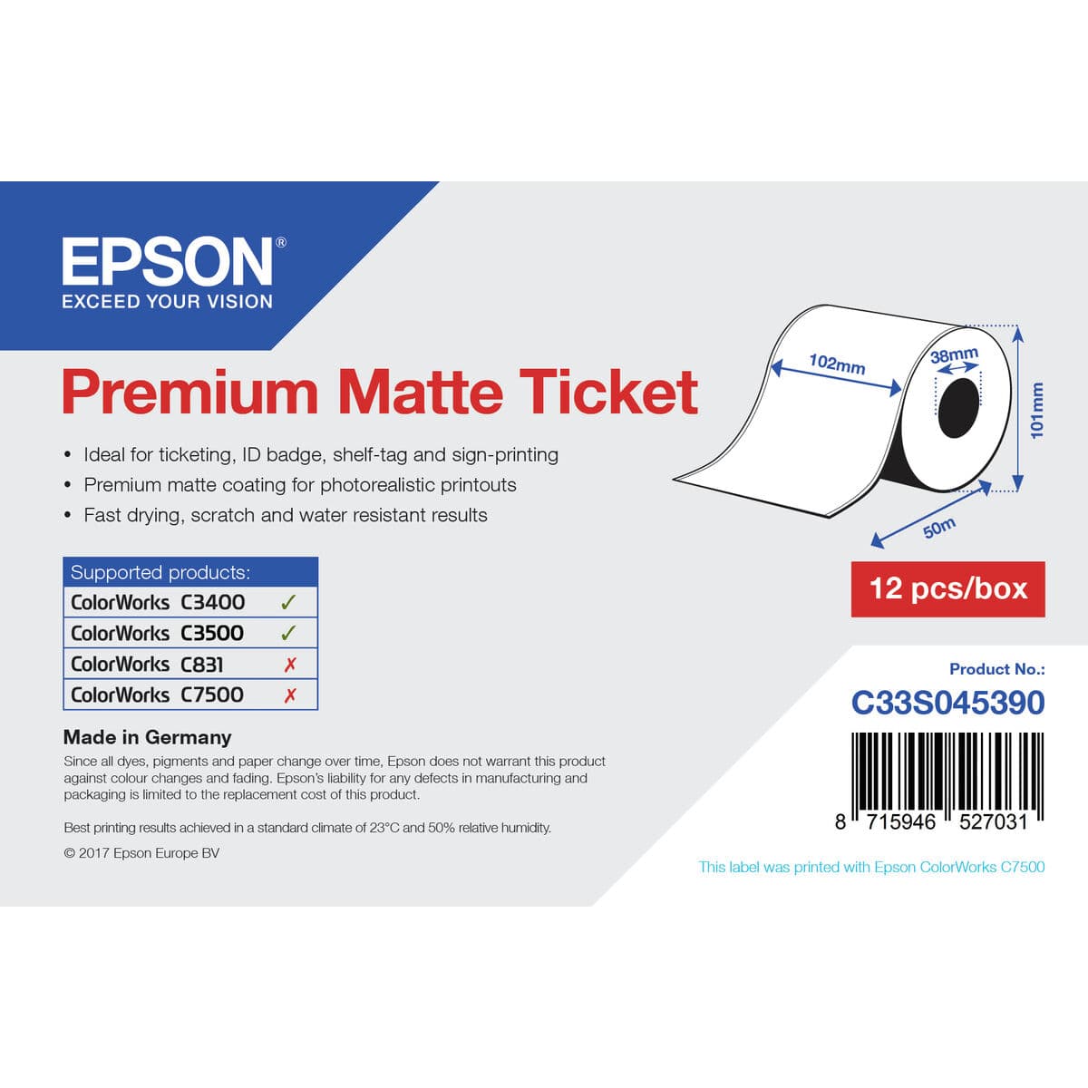 Etikete za Printer Epson C33S045390