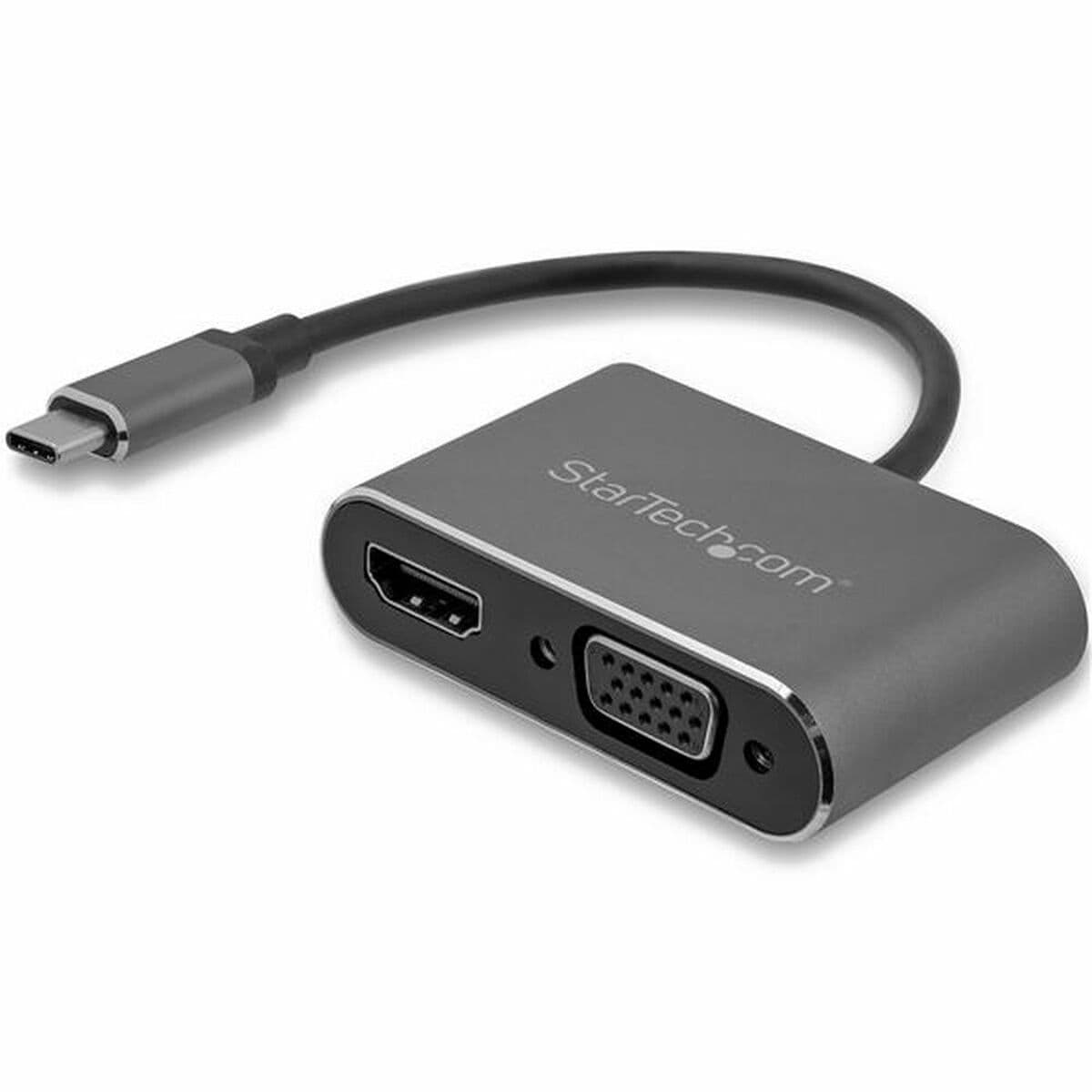 Adaptor USB C la VGA/HDMI Startech CDP2HDVGA            Negru