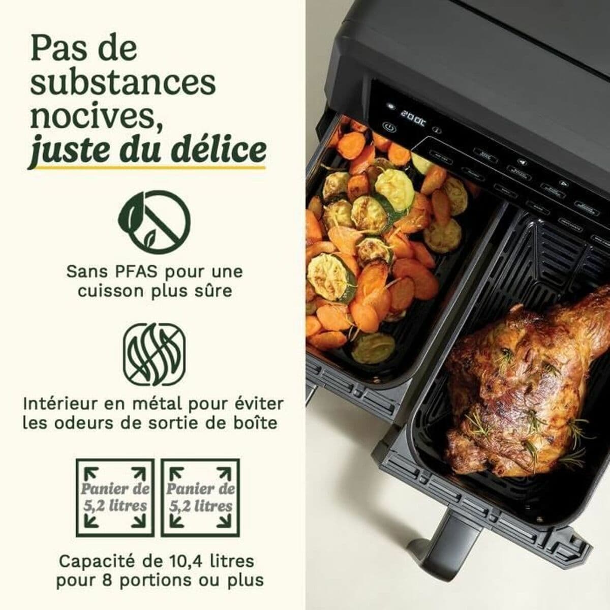 Friteuză cu Aer Cuisinart AFD10XBLE Negru 2400 W 10,4 L - Image 2