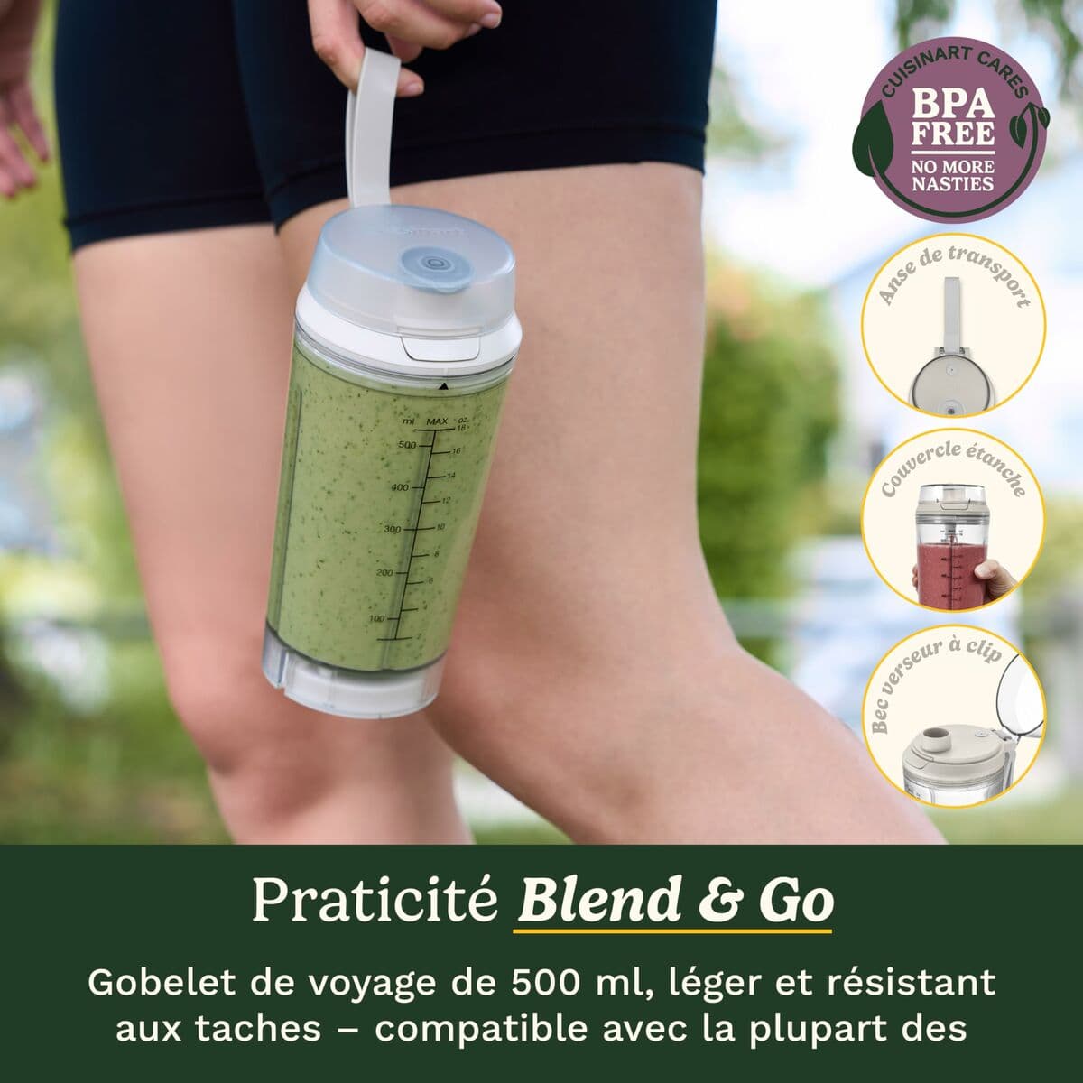 Frullatore Cuisinart PBL100E Blast&Go 120 W Bianco 500 ml - Image 6