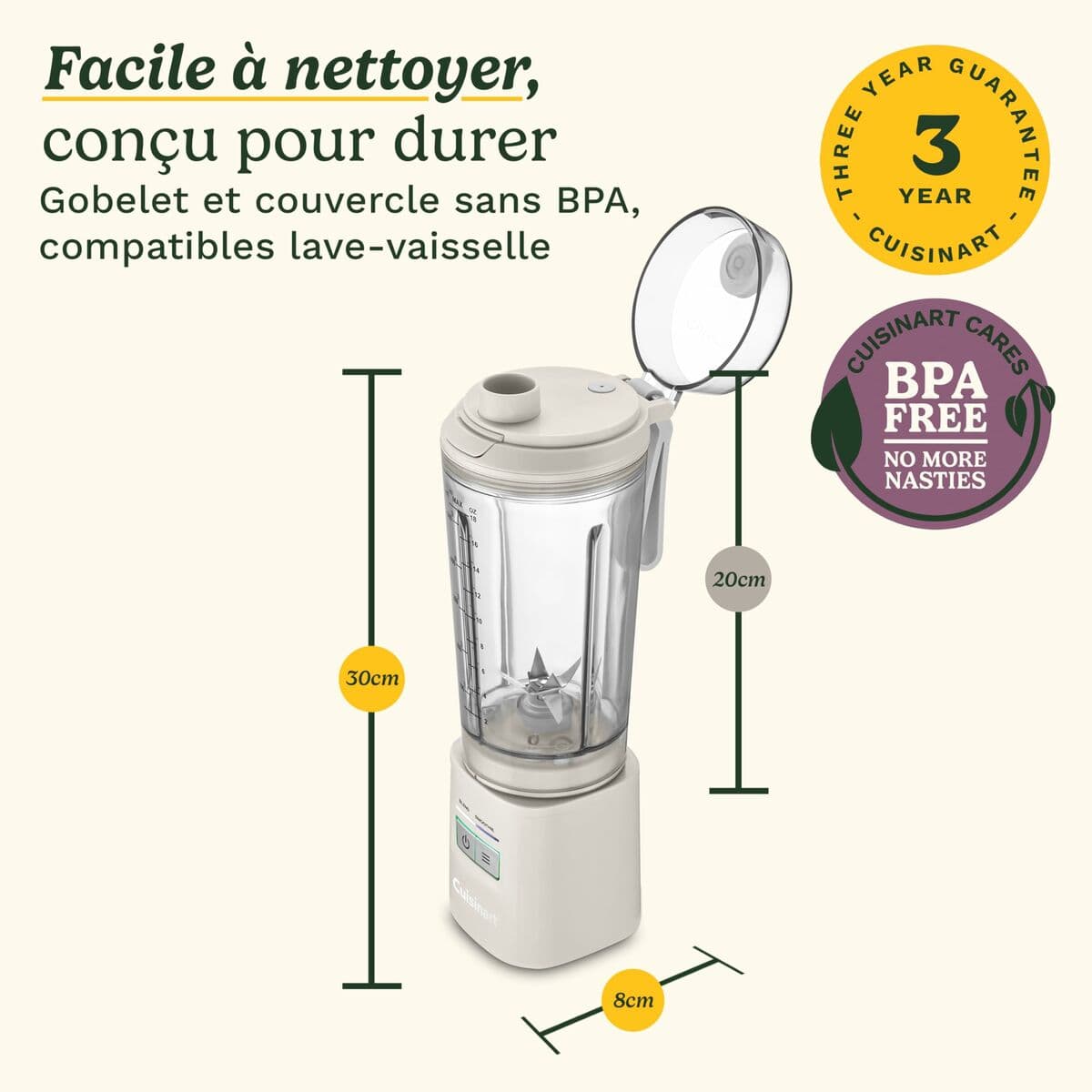Frullatore Cuisinart PBL100E Blast&Go 120 W Bianco 500 ml - Image 9