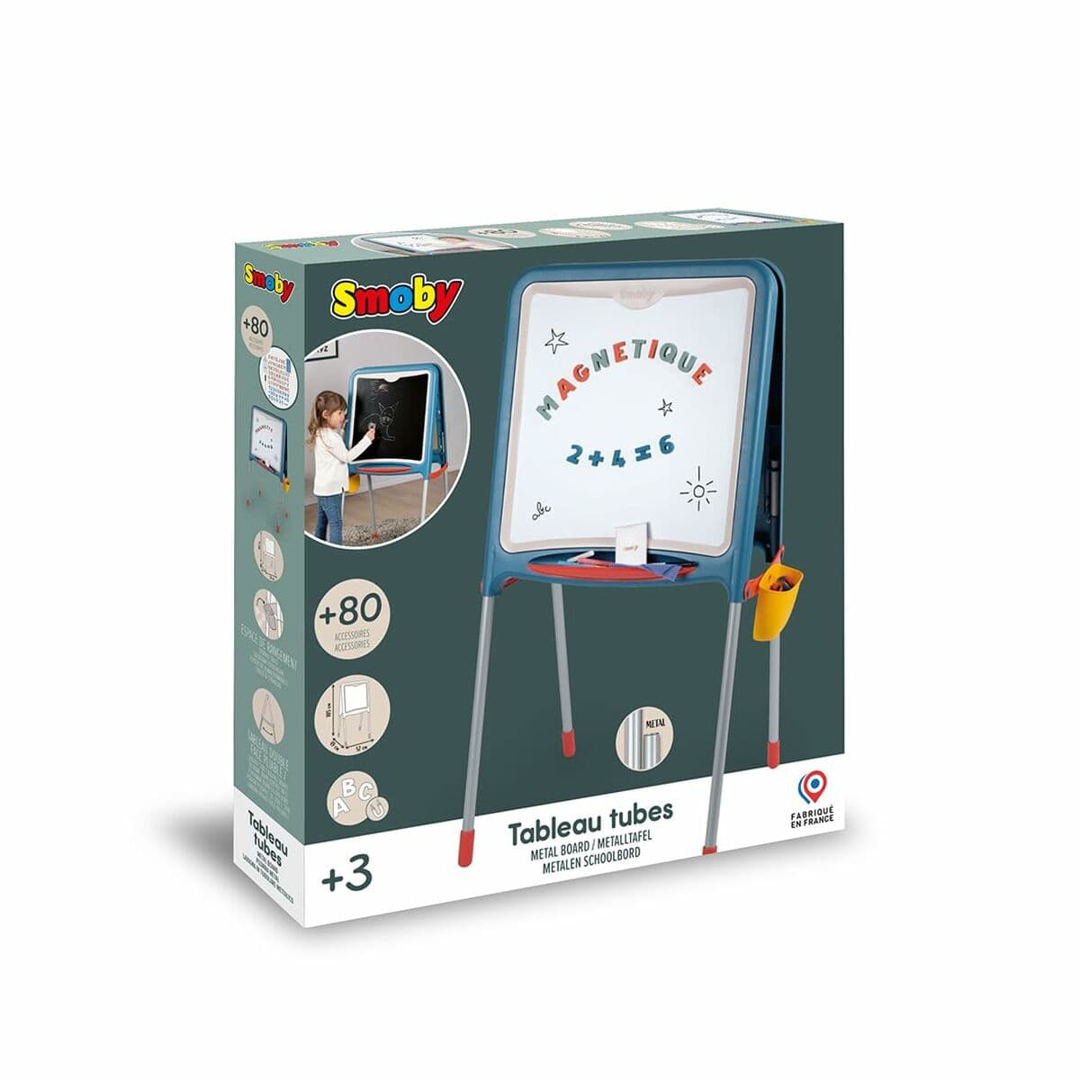 Dubbelzijdig krijtbord Smoby Opvouwbaar 80 Onderdelen 105 x 49 x 52 cm - Image 7